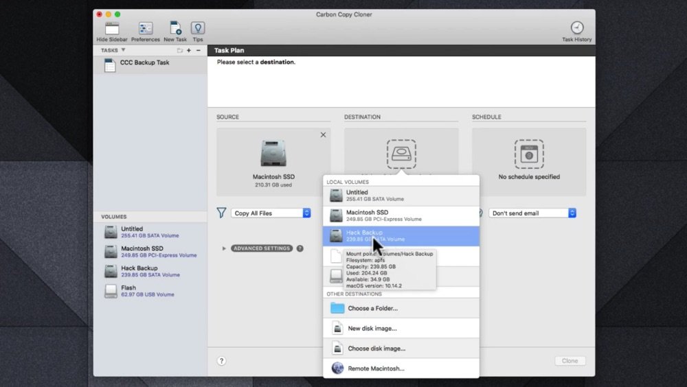 Carbon Copy Cloner screenshot 3